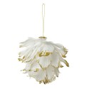 Clayre & Eef Decorative Pendant Flower 12x12x12 cm White Feathers