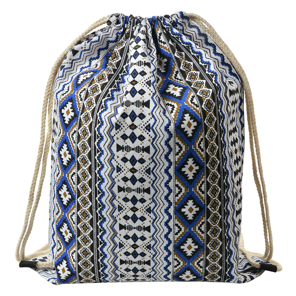 Clayre&Eef Rugzak 34x43 cm Wit Blauw Synthetisch afbeelding