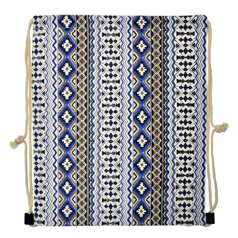 Clayre & Eef Rucksack 34x43 cm Weiß Blau Synthetisch