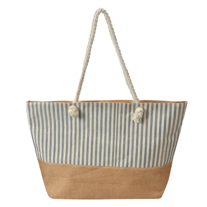 Clayre & Eef Borsa da spiaggia 55x36 cm Blu Marrone  Sintetico