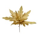 Clayre & Eef Kunstblume Weihnachtsstern Ø 48x50 cm Goldfarbig Kunststoff