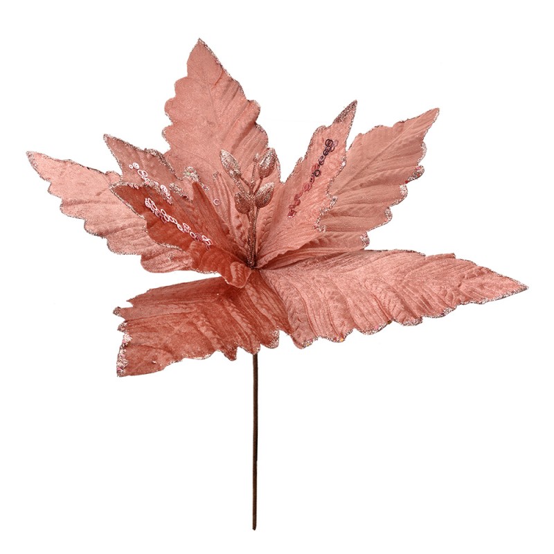 Clayre & Eef Fleur artificielle Poinsettia Ø 45x52 cm Rose Plastique
