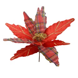 Clayre & Eef Kunstblume Weihnachtsstern Ø 39x24 cm Rot Kunststoff