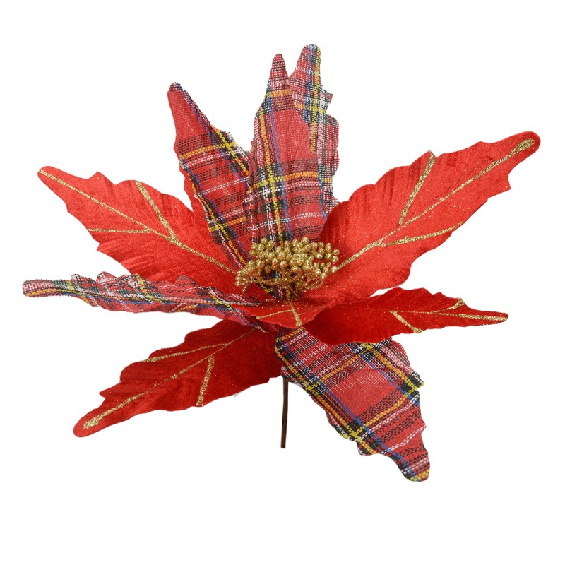 Clayre & Eef Kunstblume Weihnachtsstern Ø 39x24 cm Rot Kunststoff