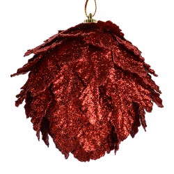 Clayre & Eef Decorative Pendant Flowers Ø 8x8 cm Red Plastic