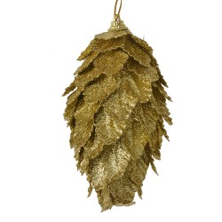 Clayre & Eef Decorative Pendant Flowers Ø 7x13 cm Gold colored Plastic