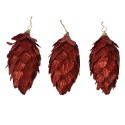 Clayre & Eef Décoration pendentif Fleurs Ø 7x13 cm Rouge Plastique