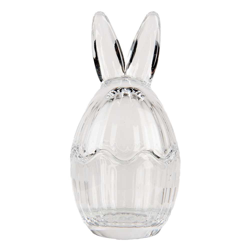Clayre & Eef Glazen potje Ei Ø 6x11 cm Transparant Glas afbeelding 1