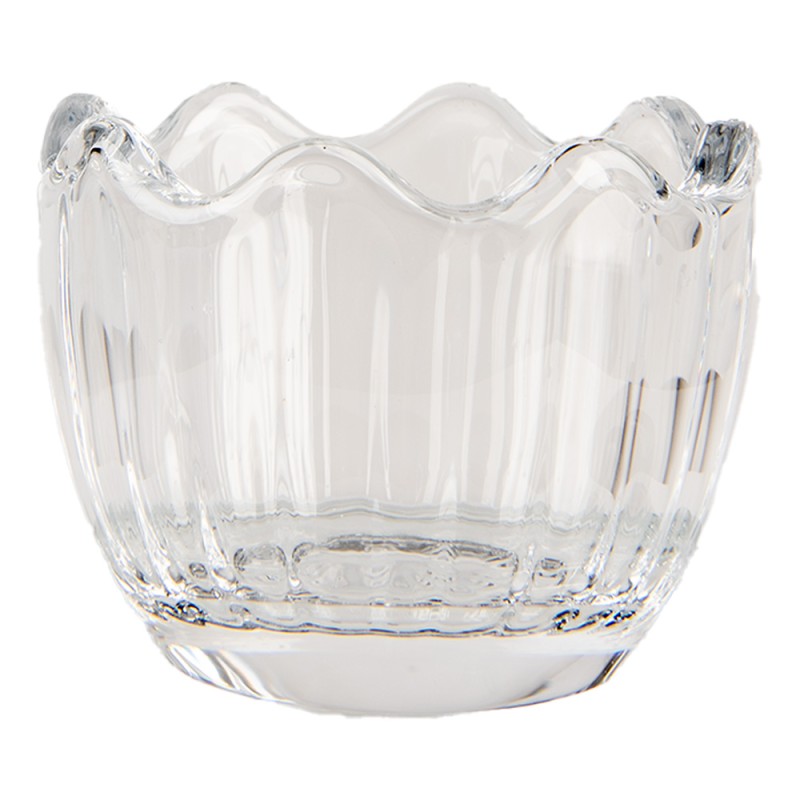 Clayre & Eef Barattolo di vetro Uovo Ø 6x11 cm Trasparente Vetro