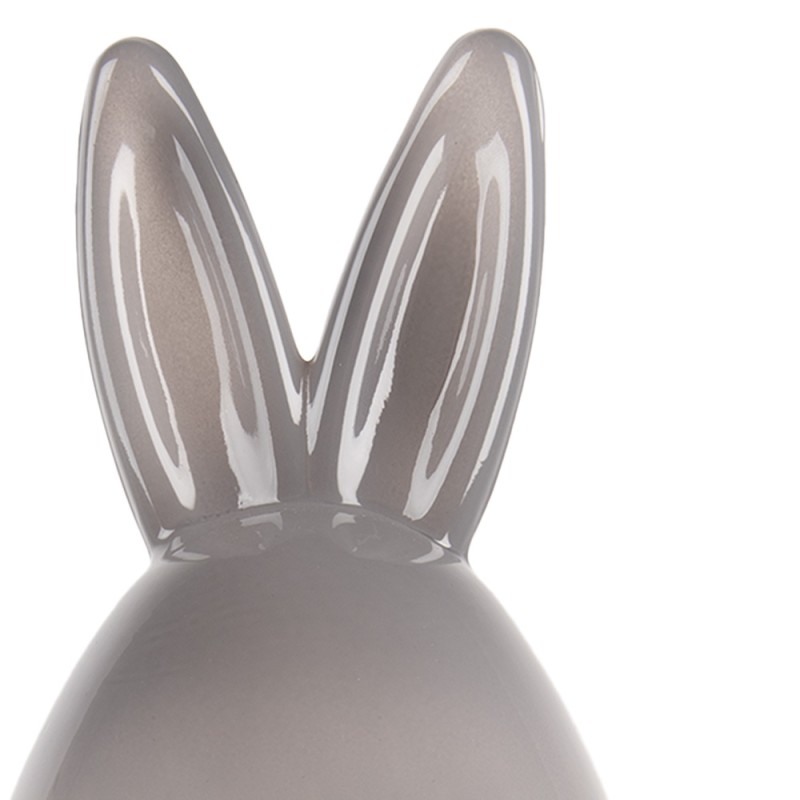 Clayre & Eef Glass Jar Egg Ø 9x17 cm Grey Glass