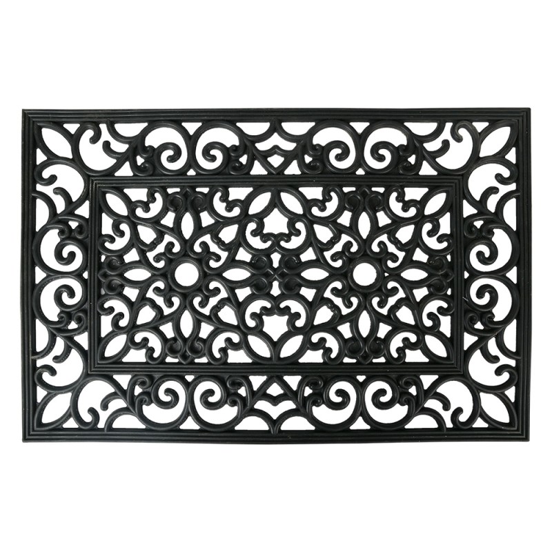 Clayre & Eef Türmatte 60x40 cm Schwarz Gummi
