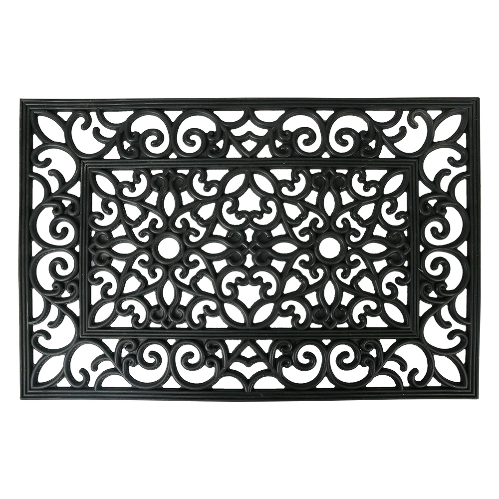 Clayre&Eef Deurmat 60x40 cm Zwart Rubber afbeelding