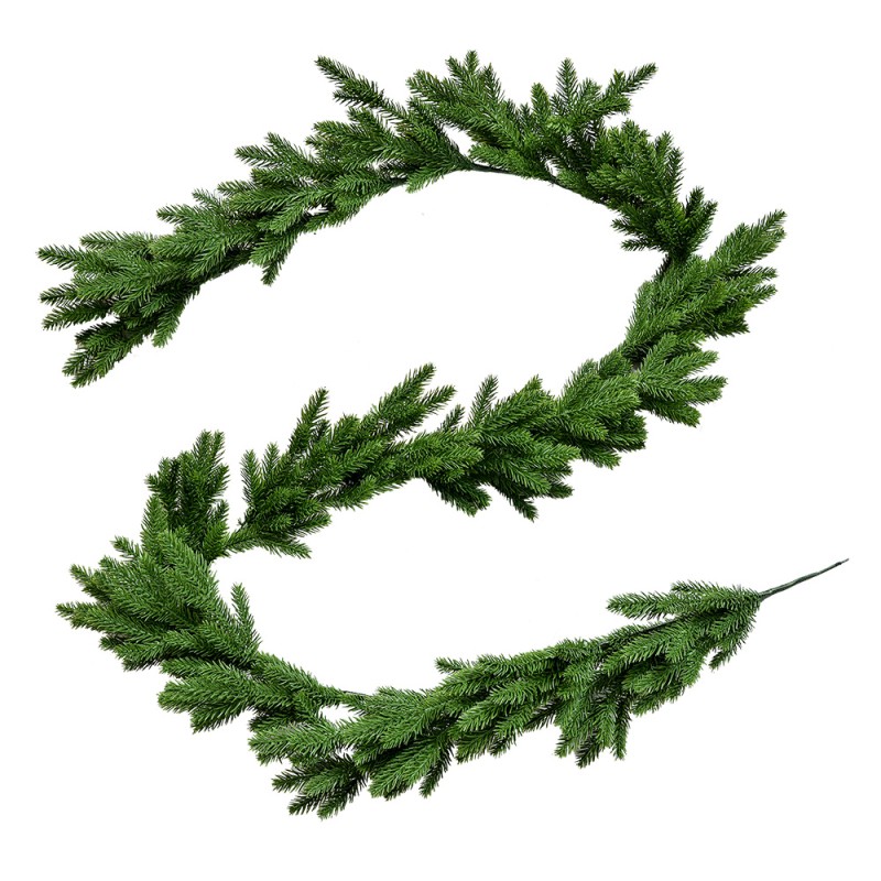 Clayre & Eef Christmas garland 180 cm Green Plastic