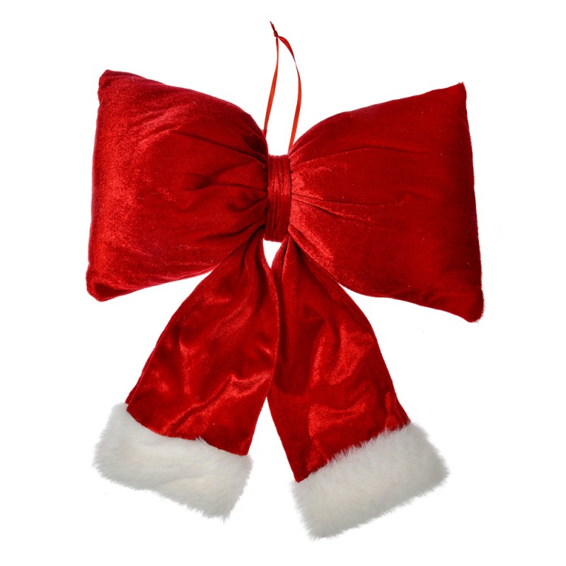 Clayre & Eef Christmas Ornament Bow 28x34 cm Red Synthetic