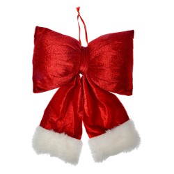 Clayre & Eef Christmas Ornament Bow 22x26 cm Red Synthetic