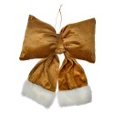 Clayre & Eef Ornement de Noël Nœud 22x5x26 cm Couleur or Synthétique