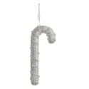 Clayre & Eef Ornement de Noël Canne en sucre d'orge 7x2x17 cm Blanc Plastique