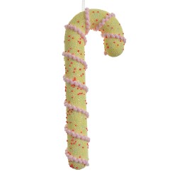 Clayre & Eef Ornamento Natalizio Bastoncino di zucchero 10x3x26 cm Giallo Plastica