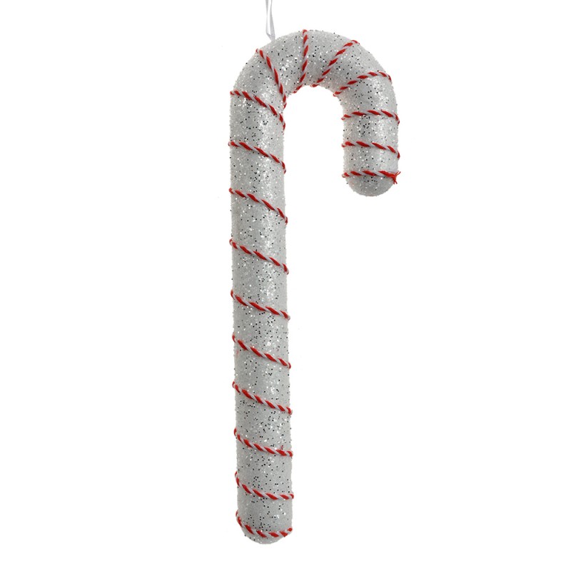 Clayre & Eef Kersthanger Zuurstok 11x4x33 cm Wit Kunststof
