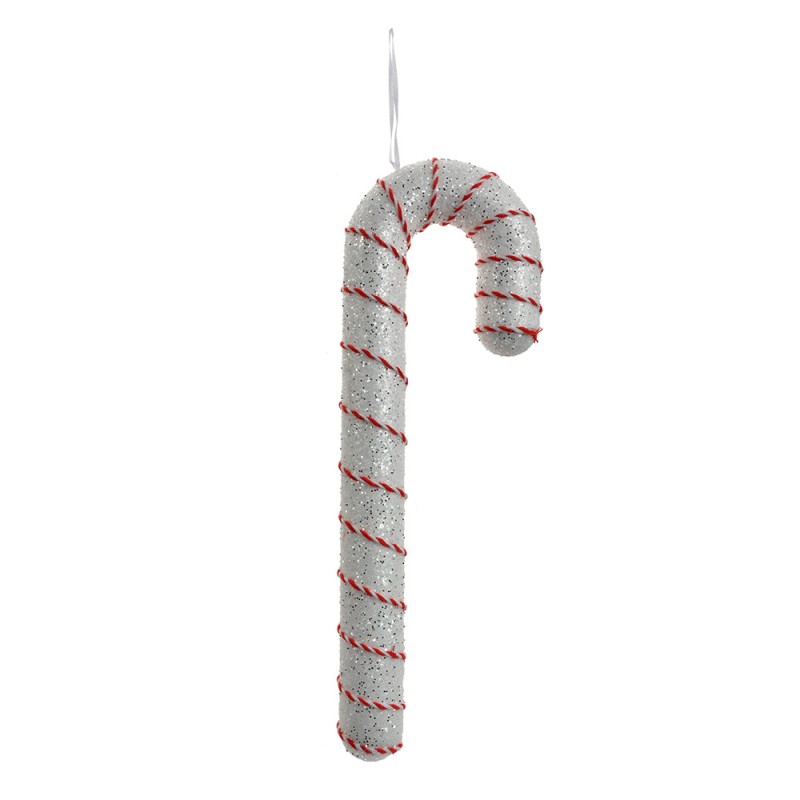 Clayre & Eef Kersthanger Zuurstok 11x4x33 cm Wit Kunststof