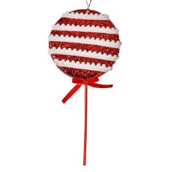 Clayre & Eef Christmas Ornament Lollipop 14x4x30 cm Red Plastic