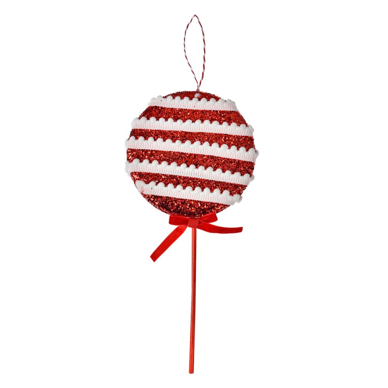 Clayre & Eef Christmas Ornament Lollipop 14x4x30 cm Red Plastic