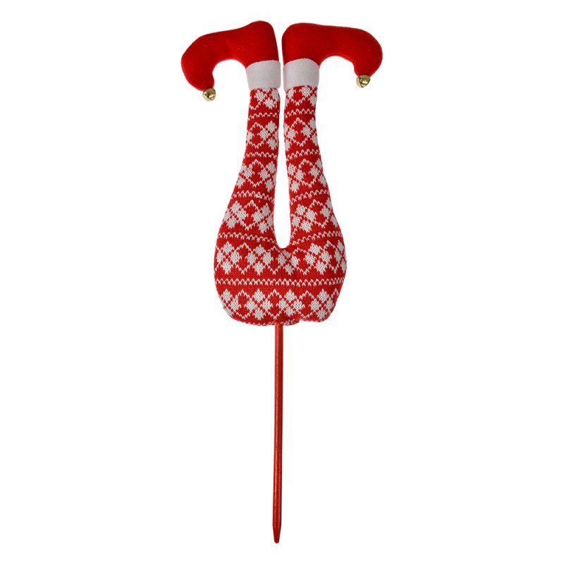 Clayre & Eef Christmas Decoration Elf 80 cm Red Fabric