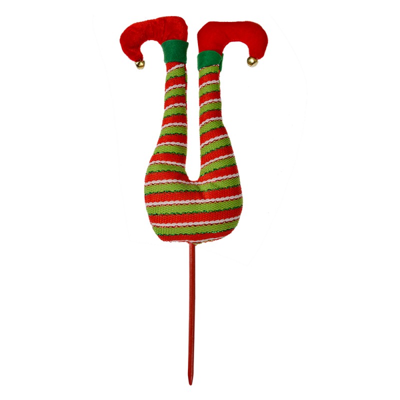 Clayre & Eef Decorazione di Natalizie Elfo 50 cm Rosso Tessuto