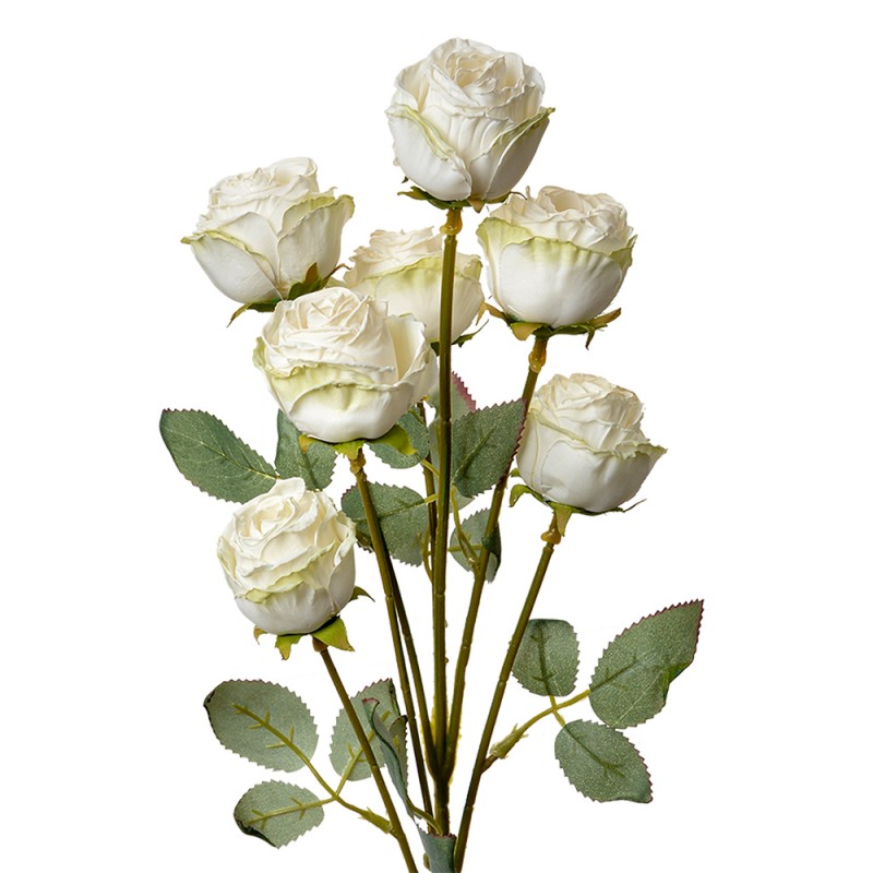 Clayre & Eef Artificial Flower Rose 55 cm White Plastic