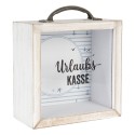 Clayre & Eef Salvadanaio 15x8x15 cm Bianco Prodotto in legno