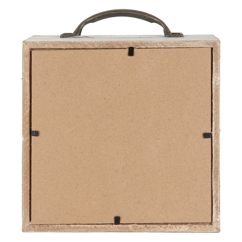 Clayre & Eef Salvadanaio 15x8x15 cm Bianco Prodotto in legno