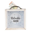 Clayre & Eef Salvadanaio 15x8x15 cm Bianco Prodotto in legno