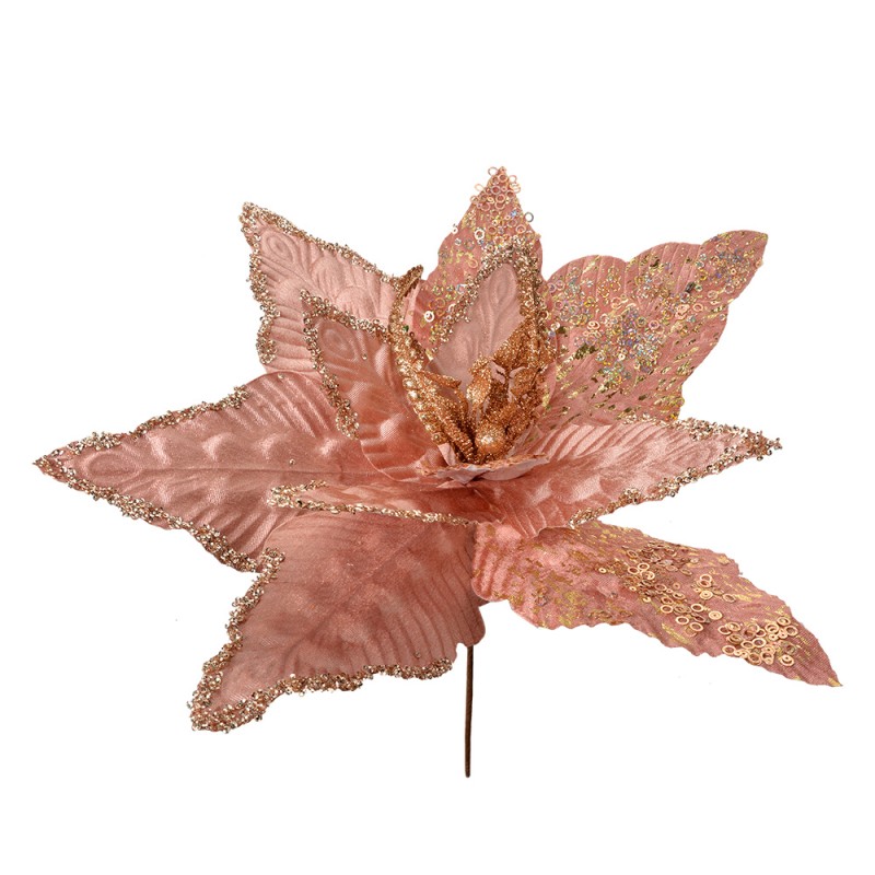 Clayre & Eef Artificial Flower Poinsettia Ø 44x58 cm Pink Plastic