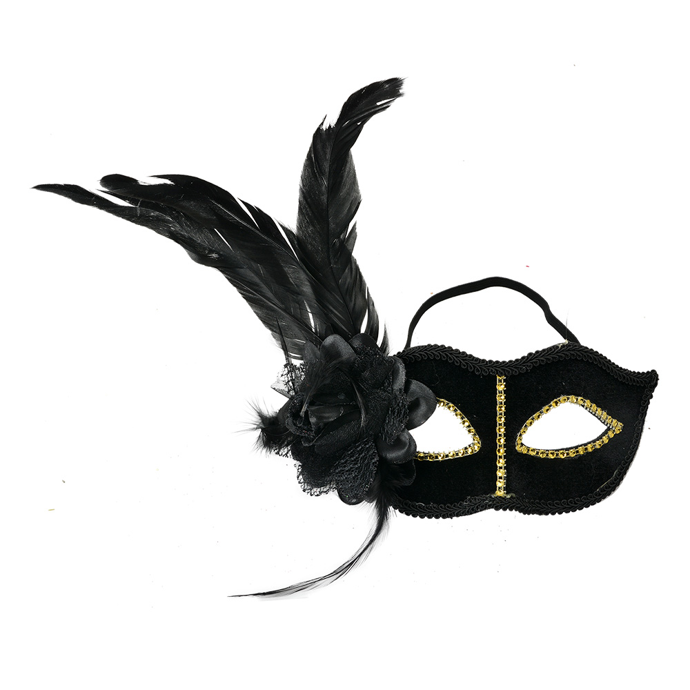Clayre & Eef Masker Venetiaans 22x9x21 cm Zwart Polyester afbeelding
