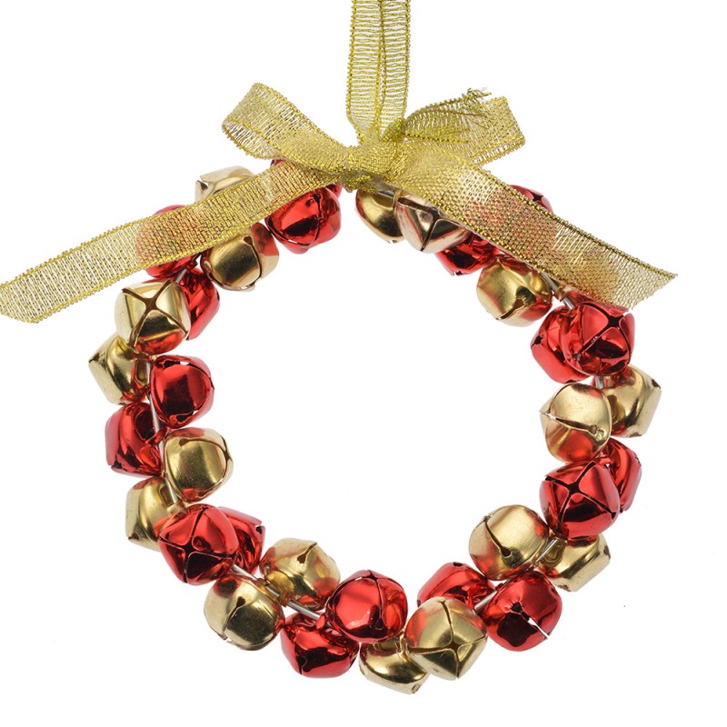 Clayre & Eef Ornamento Natalizio Ø 11 cm Rosso Metallo