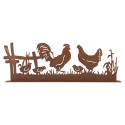 Clayre & Eef Decorative Figurine Chicken 41x5x14 cm Brown Metal
