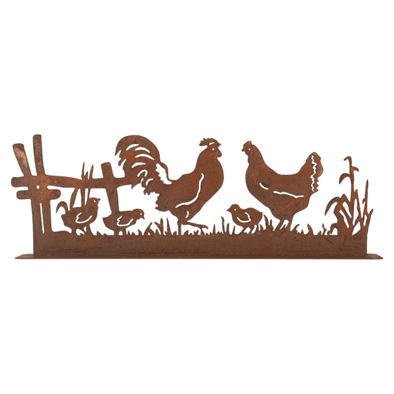 Clayre & Eef Decorative Figurine Chicken 41x5x14 cm Brown Metal