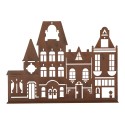 Clayre & Eef Decorative Figurine House 29x5x21 cm Brown Metal