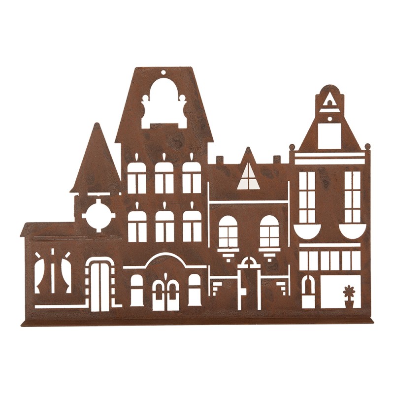 Clayre & Eef Decorative Figurine House 29x5x21 cm Brown Metal