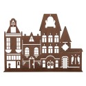 Clayre & Eef Decorative Figurine House 29x5x21 cm Brown Metal