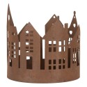 Clayre & Eef Decorative Figurine Set of 3 House  Ø 16/ Ø 11 / Ø 10 cm Brown Metal