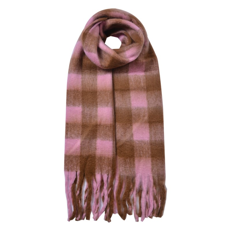 Clayre & Eef Sciarpa invernale da donna 39x200 cm Rosa Sintetico