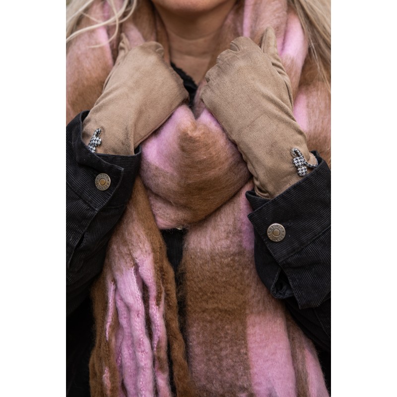 Clayre & Eef Sciarpa invernale da donna 39x200 cm Rosa Sintetico