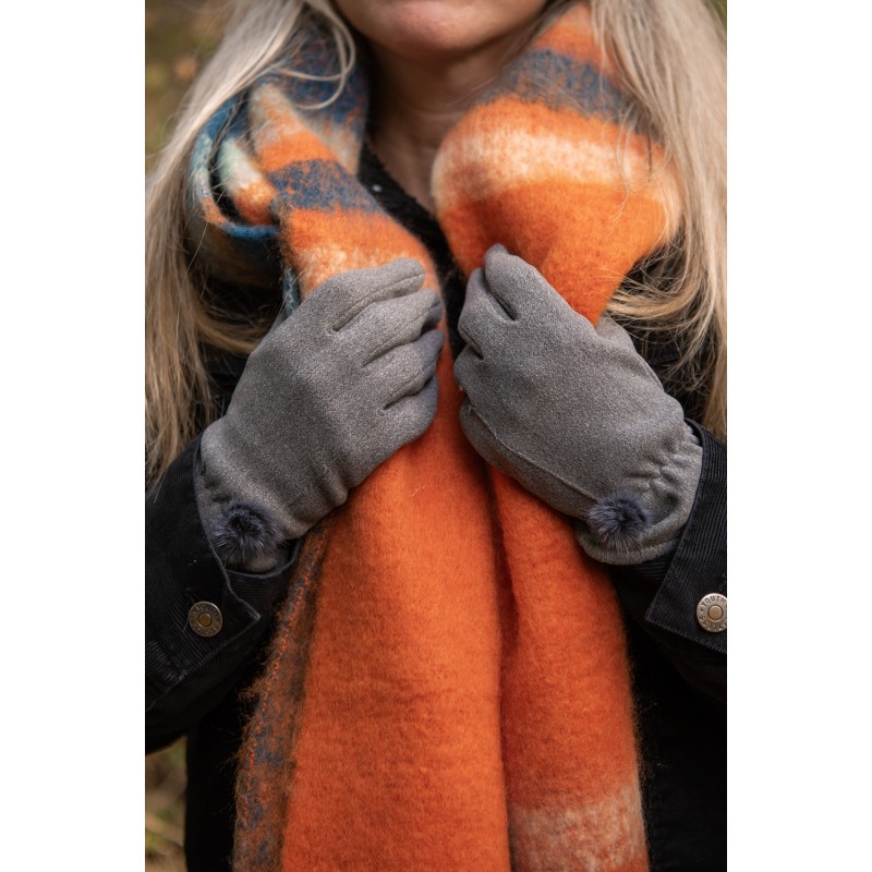 Clayre & Eef Winter Scarf Women 35x212 cm Orange Synthetic