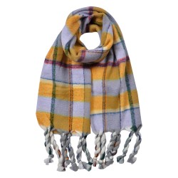 Clayre & Eef Sciarpa invernale da donna 50x200 cm Giallo Sintetico
