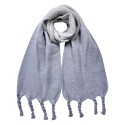 Clayre & Eef Wintersjaal Dames 32x220 cm Grijs Synthetisch