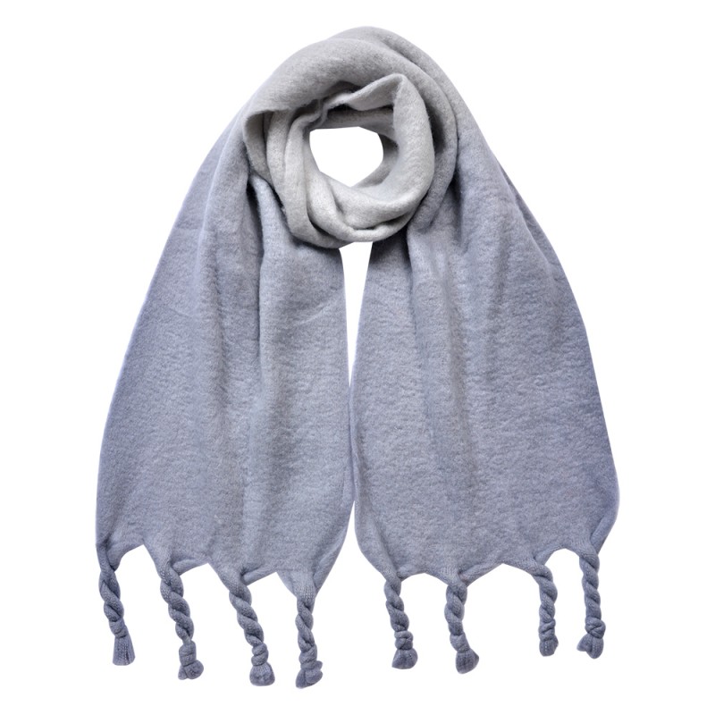 Clayre & Eef Wintersjaal Dames 32x220 cm Grijs Synthetisch