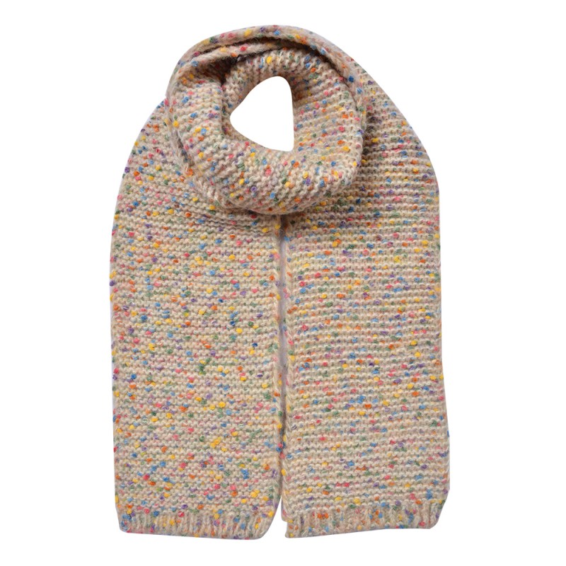 Clayre & Eef Wintersjaal Dames 14x146 cm Beige Synthetisch