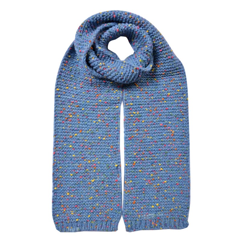 Clayre & Eef Écharpe d'hiver femmes 14x146 cm Bleu Synthétique
