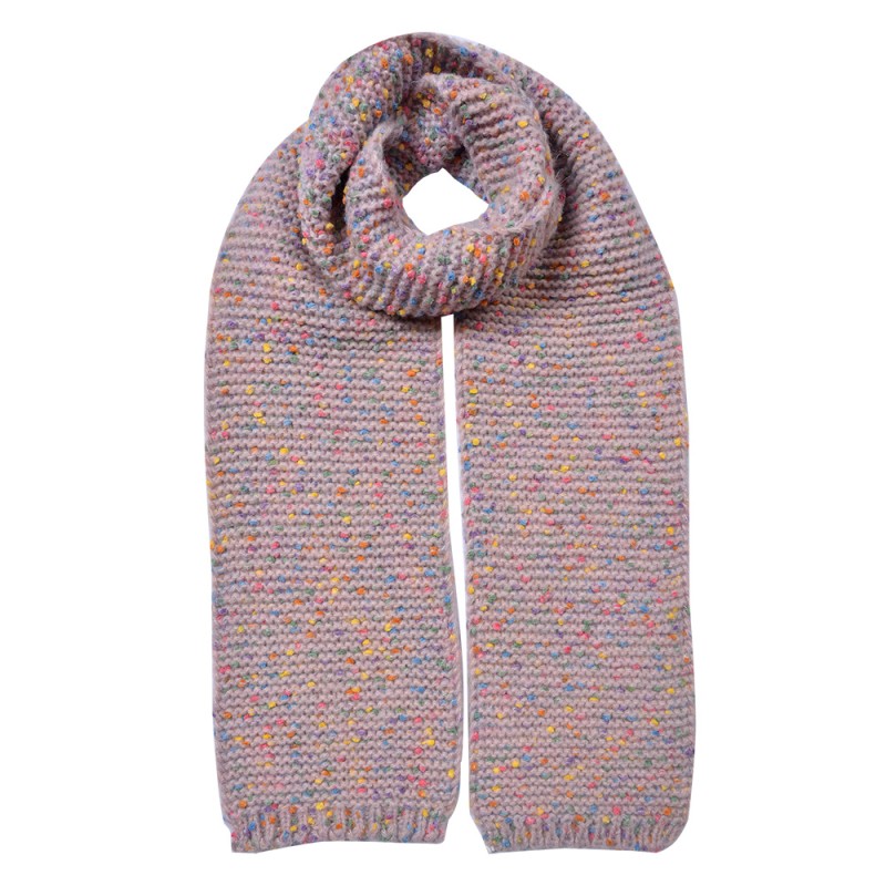 Clayre & Eef Wintersjaal Dames 14x146 cm Roze Synthetisch